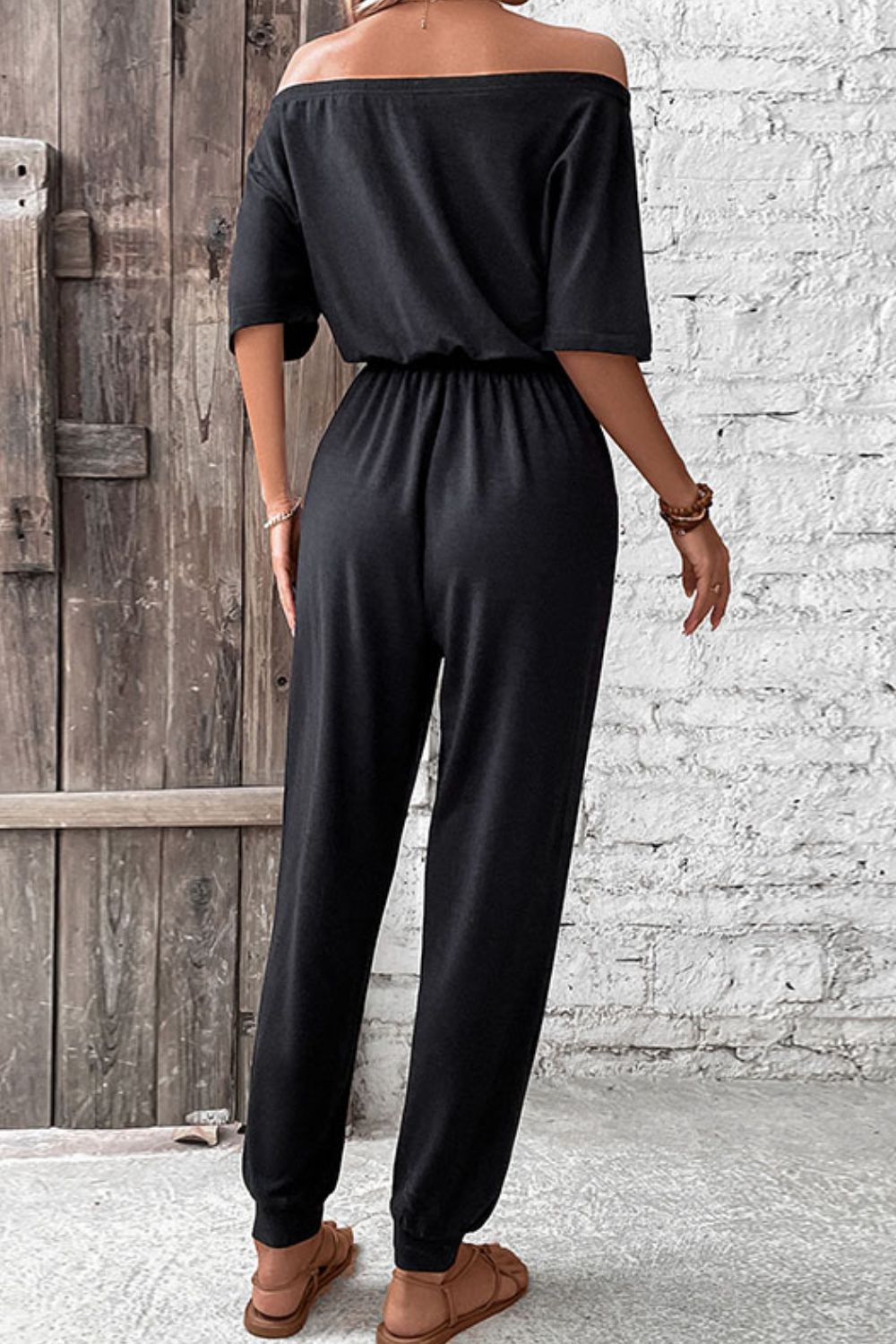 See Me Now Off-Shoulder Jumpsuit