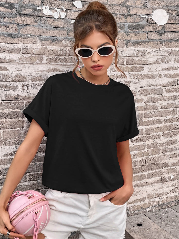 The Basic Cuffed Sleeve Tee