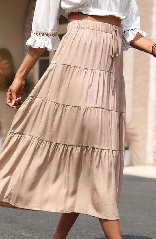 Go With The Flow Midi Skirt