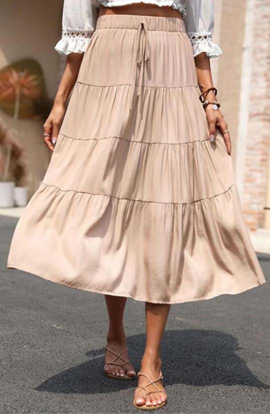 Go With The Flow Midi Skirt