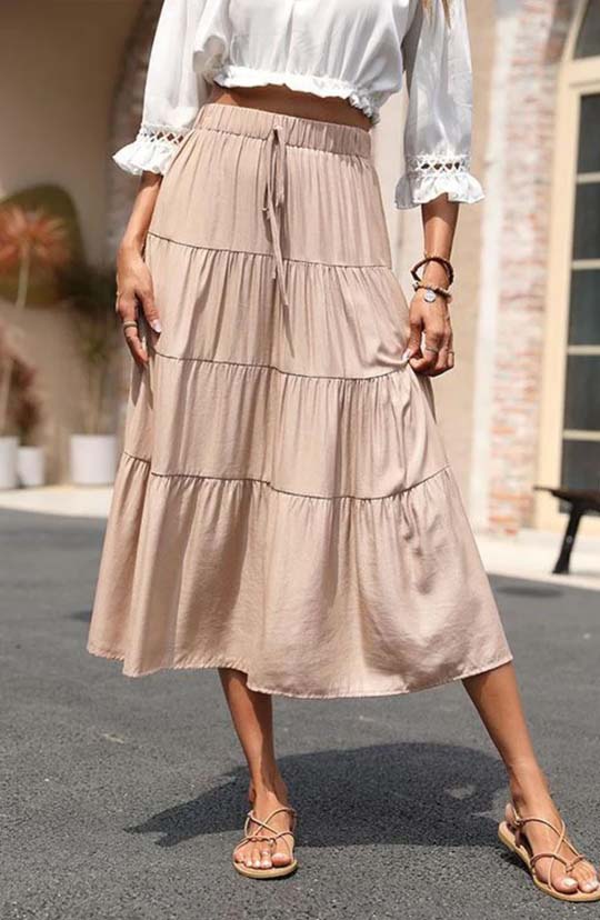 Go With The Flow Midi Skirt