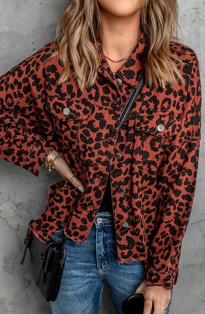 It's A Jungle Vibe Leopard Hem Jacket