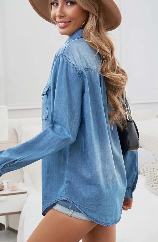 Mood All Day Denim Blouse