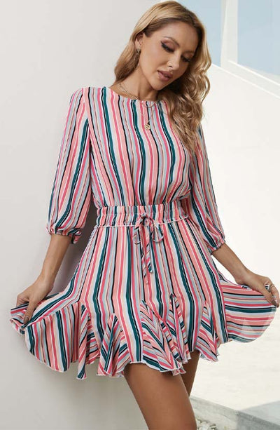 Sweet Harmony Striped Mini Dress
