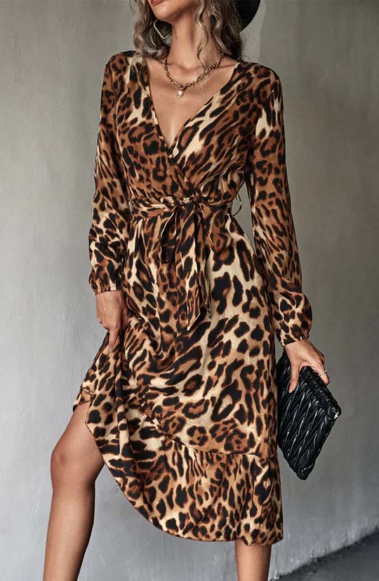 Wild Queen Leopard Midi Dress